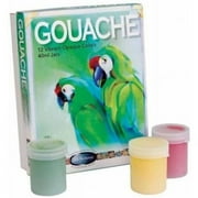 Jack Richeson  Yarka Richeson Non-Toxic Gouache Paint Set, 1.4 oz Plastic Jar, Assorted Opaque Color, Set of 12