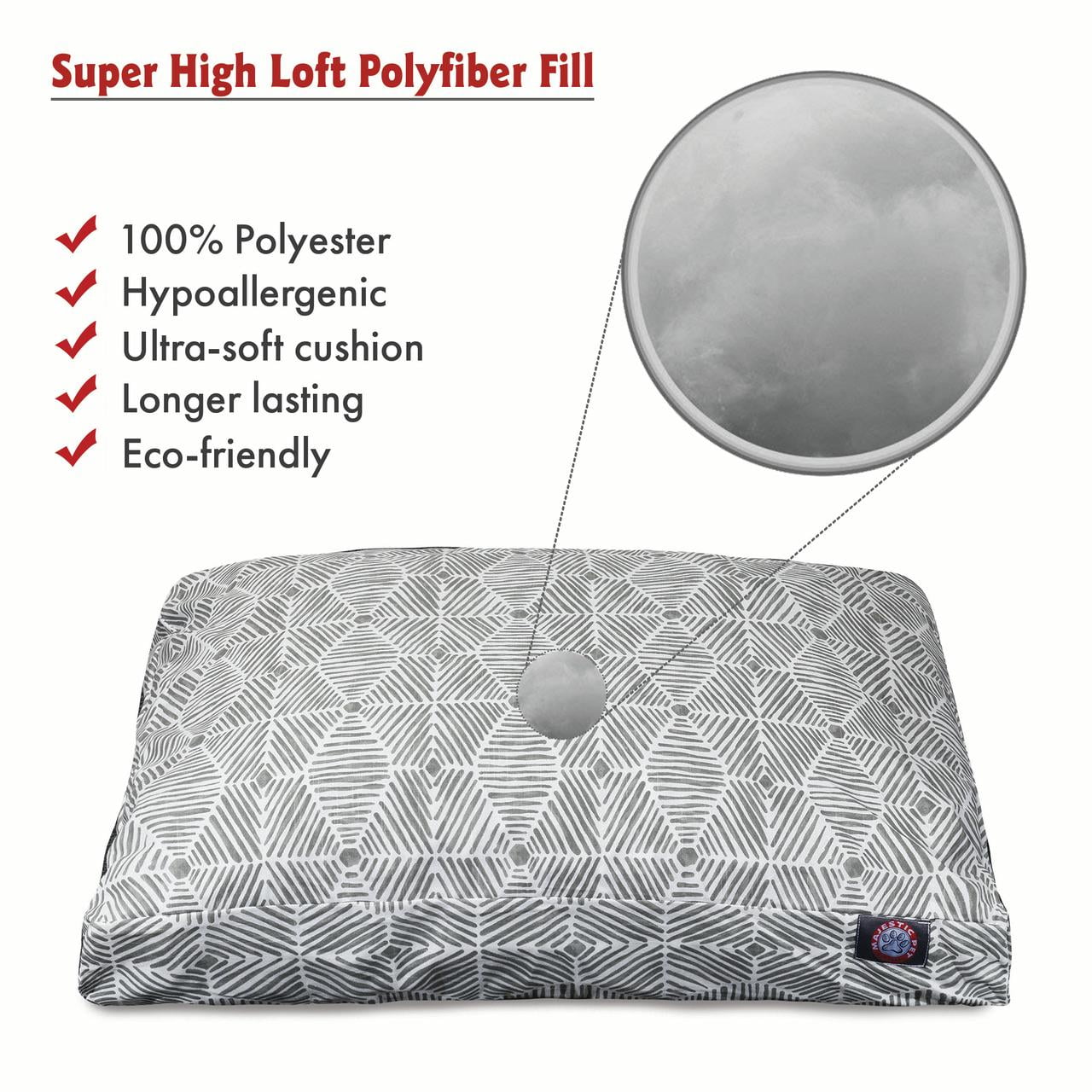 Majestic Pet | Charlie Rectangle Pet Bed For Dogs, Removable Cover, Gray, Extra Large