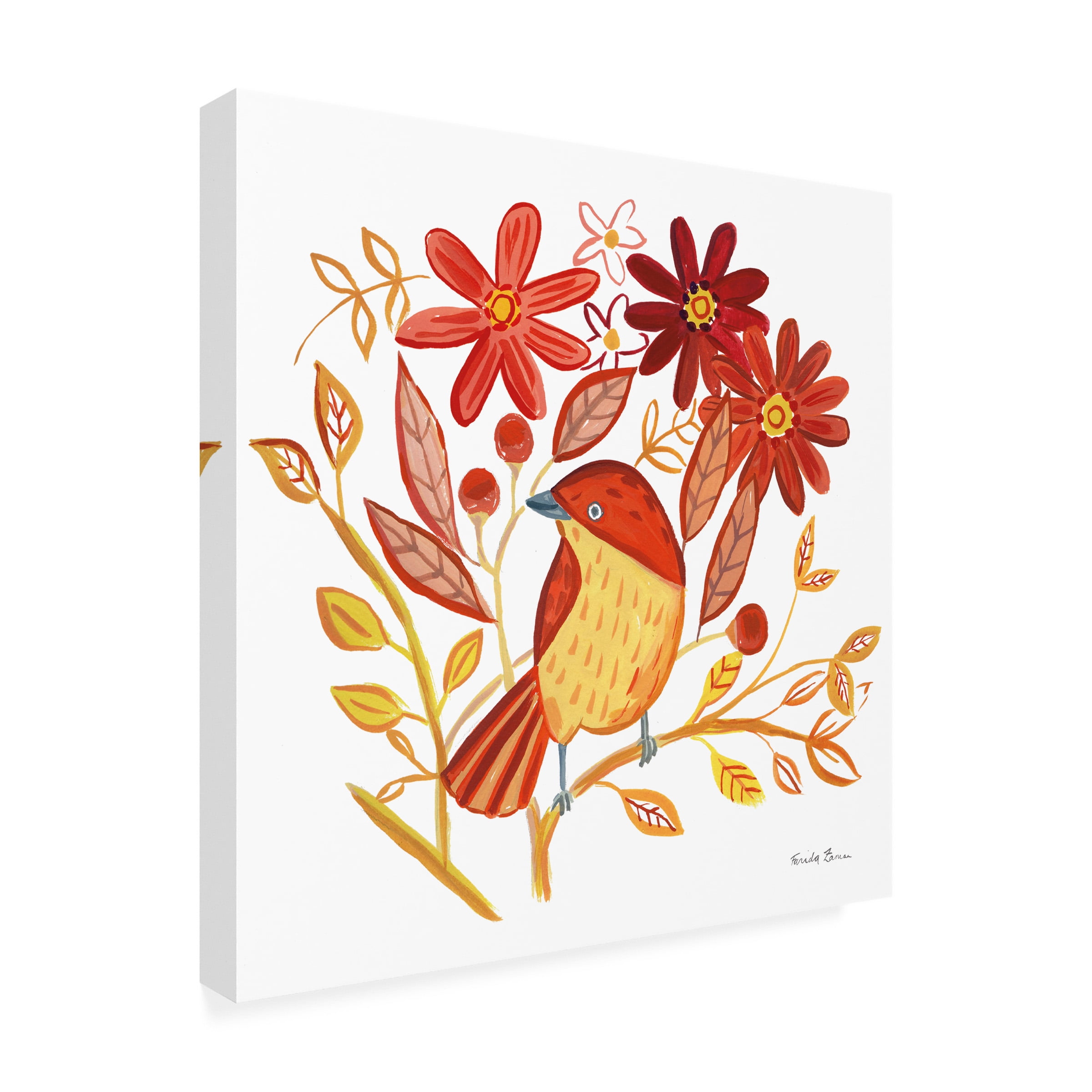 Farida Zaman 'Orange Bird II' Canvas Art