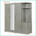 thumbnail image 6 of Chests & Wardrobes | 4-Door Modern Wardrobe with Full-Length Mirror, Gray | Particle Board, 6 of 18