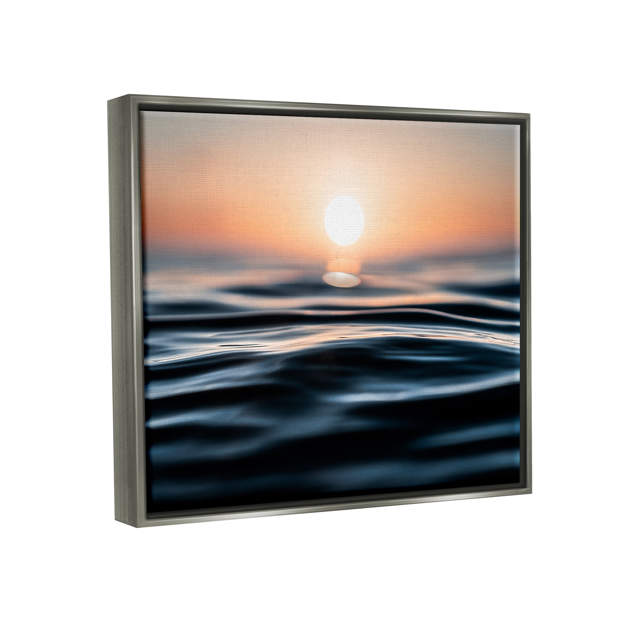 Stupell Industries Abstract Sunlit Ripples Landscape Painting Gray Floater Framed Canvas Art Print Wall Art, 31 x 25