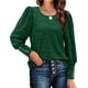 thumbnail image 3 of Camiseta básica suave de manga larga con botones para mujer, camiseta lisa informal con cuello redondo, Tops sencillos holgados para mujer, ropa de calle 2022, 3 of 5