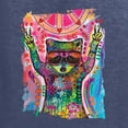 thumbnail image 2 of Dean Russo Cosmic Trash Panda Animal Lover Mens Long Sleeve Shirt, Vintage Heather Navy, 3X-Large, 2 of 6