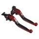 thumbnail image 1 of Palancas de freno y embrague cortas y largas para Kawasaki Vulcan S 650 2015-2023, palanca de freno ajustable de motocicleta, aleación de aluminio, cabeza roja, mango negro, 1 of 6
