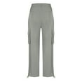 thumbnail image 6 of Ahdbta Women's High Waisted Cargo Pants Travel Y2K Streetwear Trousers Stretchy Baggy Hiking Pants with 6 Pockets Drawstring Ankle Cuffs, 6 of 8