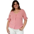 thumbnail image 1 of Blusa de escote V, talla extra, modelo 7375 (Rosa) rosa 38 Roman Fashion Blusa extra 7375, 1 of 6