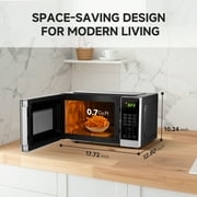 Sunmaki 0.7 Cu Ft Microwave Oven with Easy Clean, 9 Auto Menus & LED Lighting