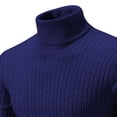 thumbnail image 4 of JTieacloth Pullover Casual Sweater Mens Autumn And Winter Sweater Still Turtleneck Solid Color Sweater(Blue), 4 of 5