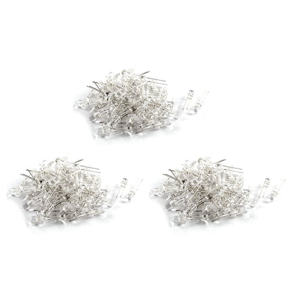 LED Bright Light Lamp Emitting Diode, 210 Piece, DC 3V-6V, 5 Mm, White