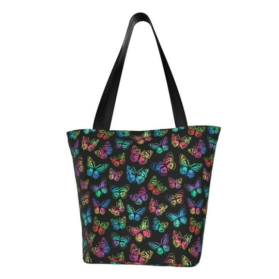 Haiem Multicolored Butterflies Pattern Shoulder Bag - Durable and Spacious Tote Bag,Versatile Shopping Bag