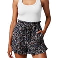 thumbnail image 2 of Casual Shorts for Women 2026 Summer Elastic Waist Loose Fit Wide Leg Leopard Print Beach Shorts with Pockets, 2 of 8