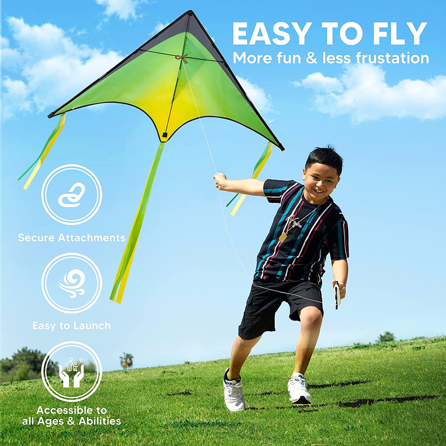 3 Packs Large Delta Kite Gradient Rainbow, Easy to Fly Huge for Kids and Adults, Large Delta Beach Kite for Outdoor Games and Activities