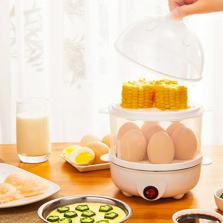 AQwzh Rapid Egg Cooker Electric for Hard Boiled, Poached, Scrambled Eggs,  Omelets, Steamed Vegetables, Seafood, Dumplings, 7 capacity, with Auto Shut  Off Feature 