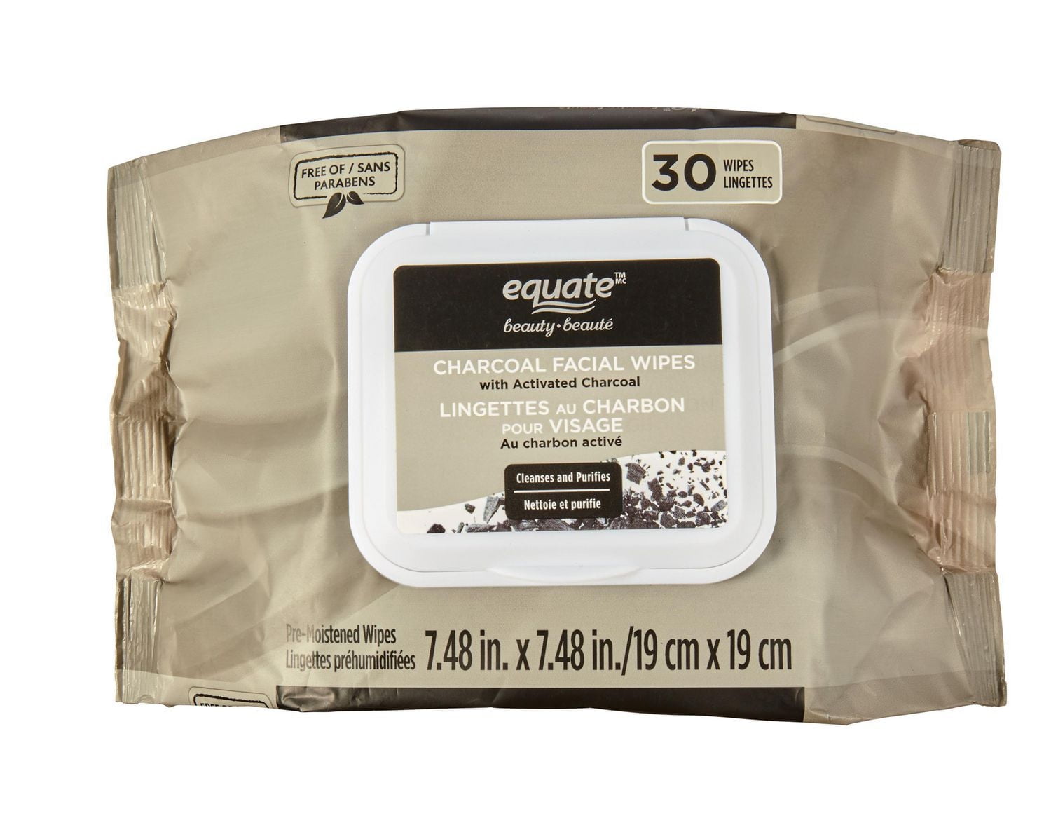 Equate Beauty Charcoal Facial Wipes 30ct