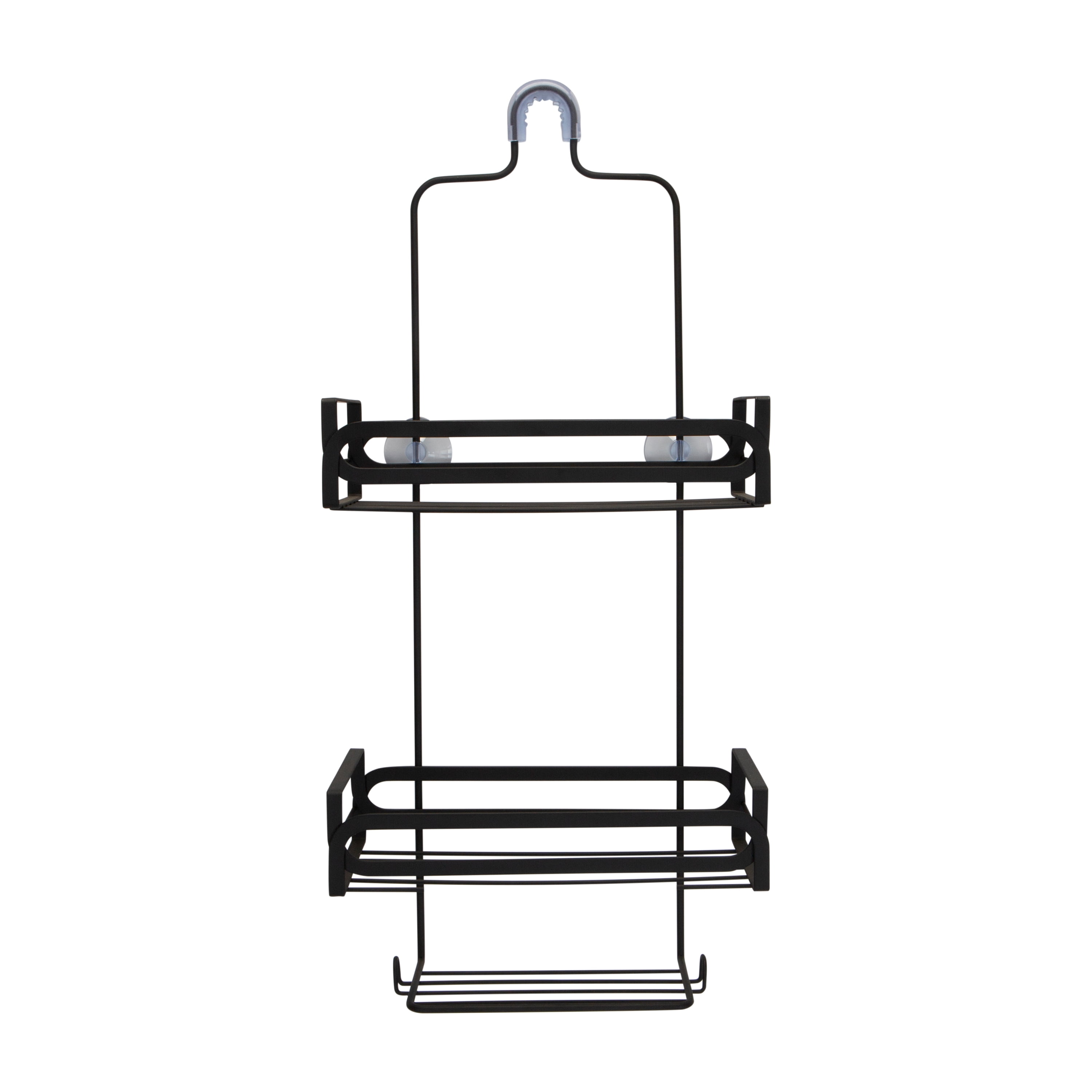 ELLE Paris Noir 3 Shelf Steel Shower Caddy, Black