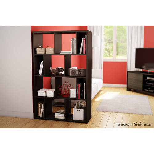 South Shore Reveal Shelving Unit with 12 Compartments, Multiple Finishes