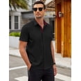 thumbnail image 3 of COOFANDY Mens Dress Shirts Button Down Short Sleeve Cooling Shirts Summer Shirts Casual T Shirts, 3 of 6