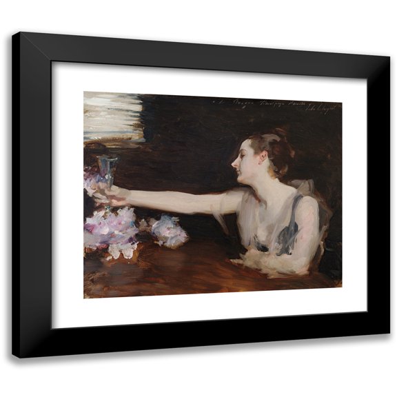 John Singer Sargent 14x12 Black Modern Framed Museum Art Print Titled - Madame Gautreau Drinking a Toast (1882-1883)