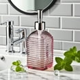 thumbnail image 6 of CuiLiyq Glass Soap Dispenser with Pump, Liquid Soap Dispenser for Soap, Shampoo and Lotion Refill for Kitchen, Bathroom, Laundry, (Horizontal Stripe, Pink), 6 of 6