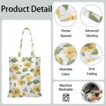 thumbnail image 4 of Sunflower and Butterfly Design Reusable Shopping Bag - Foldable & Washable Fabric Tote for Women, 4 of 6