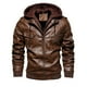 thumbnail image 4 of Chaqueta de cuero para hombre, chaqueta de cuero PU fina con capucha de dos piezas para otoño e invierno, estilo europeo y americano, 4 of 6