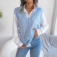 thumbnail image 4 of Oversized Sweater Vest for Women V Neck Sleeveless Solid Color Loose Pullover Sweater, 4 of 7