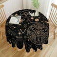 thumbnail image 3 of Gold Ouija Round Tablecloth, Tarot Mystical Vintage Astrology Golden Sun Moon Stars Print Table Cover for Home Kitchen Office Table Decor, 60x60in, 3 of 6