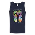 thumbnail image 2 of Wild Bobby, If I Can't Wear My Flip Flops I'm Not Going Colorful Sandals Streetwear Mens Graphic Tank Top, Navy, Large, 2 of 3