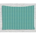thumbnail image 1 of Abstract Tapestry, Vintage Wavy Ethnic Swirling Stripes Symmetric Carpet Style Motif, Wall Hanging for Bedroom Living Room Dorm Decor, 80W X 60L Inches, Pale Blue Teal Pale Green, by Ambesonne, 1 of 2
