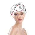 thumbnail image 3 of Easygdp I Love My Dad Shower Caps for Women, Double Waterproof Layers Shower Cap, Quick Drying Bath Hair Cap Reusable, 3 of 9
