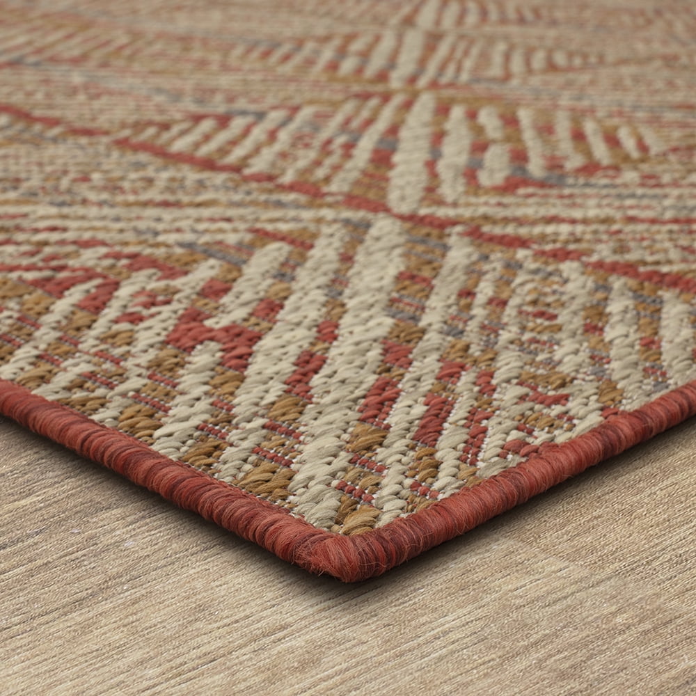 Mohawk Home Taos Geometric Outdoor Area Rug, Rust, 4' x 5' 6"