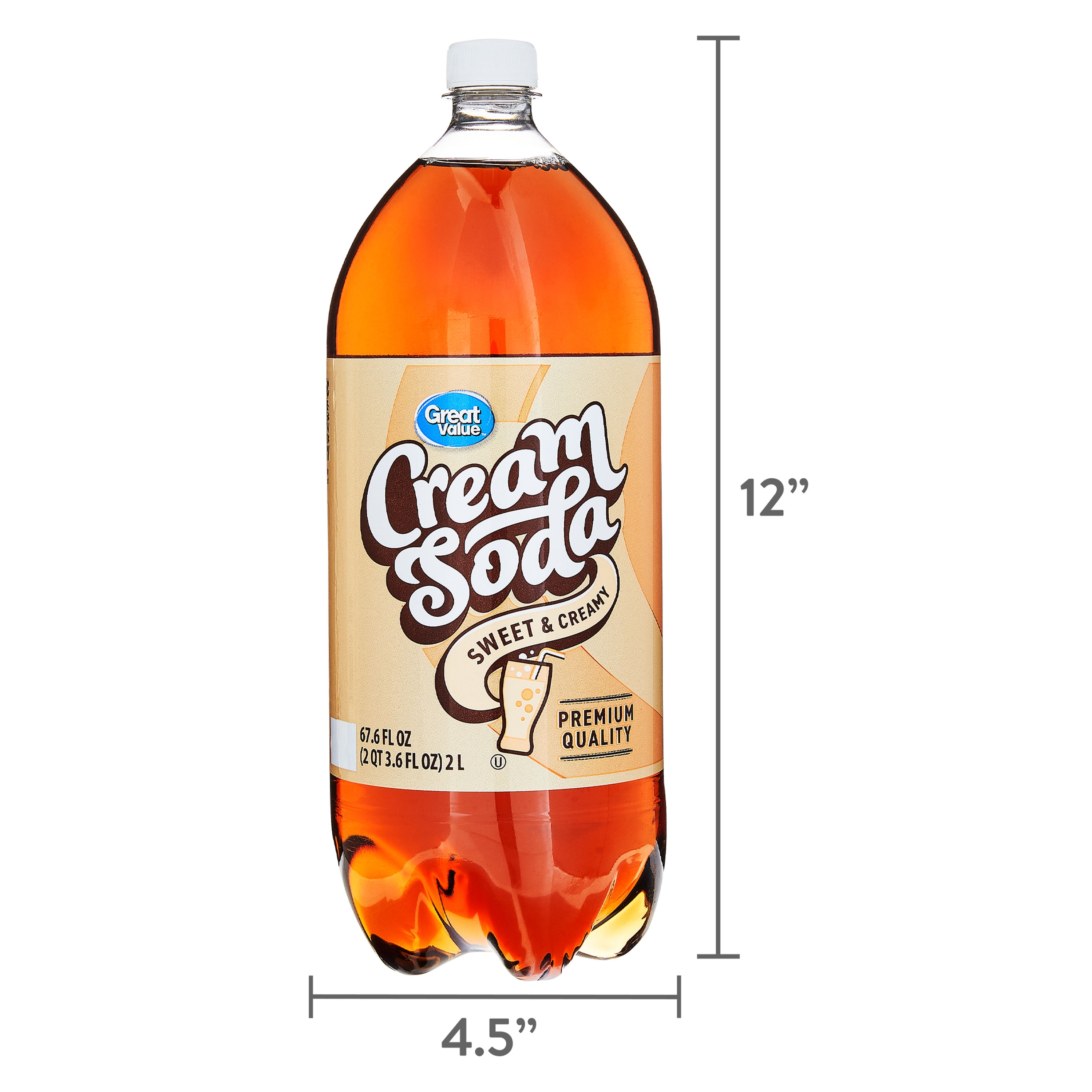 Great Value Cream Soda, 2 Liter Bottle