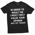 thumbnail image 3 of Opinion Funny T-Shirt Value Your Opinion Mens Tee | Birthday Gift For Him Tee Shirt (X-Large Military Green), 3 of 6