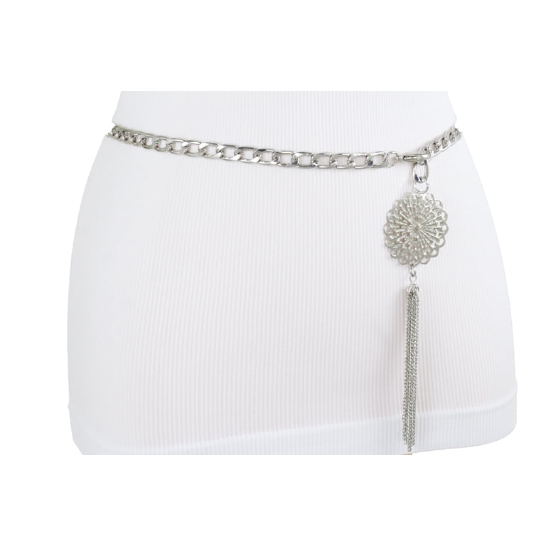 Women Fashion Belt Hip Waist Silver Metal Chains Fringe  display picture 2