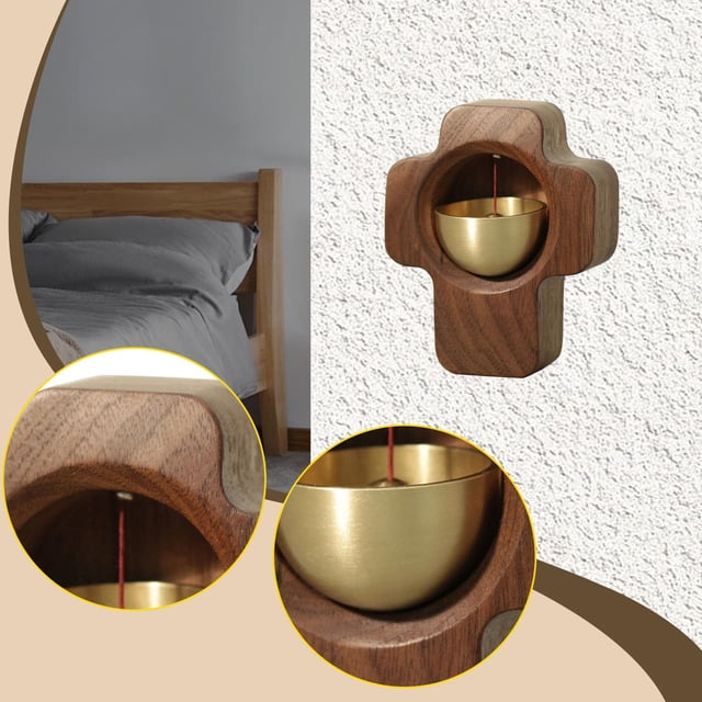 Timbre de madera con sonido fuerte, adorno antiguo, timbre único para comerciantes, para abrir puertas, decorativo para decoración de restaurantes.