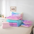 thumbnail image 6 of jejeloiu Rainbow Star Pattern 7-Piece Twin Bedding Sets Kids,Abstract Galaxy Bedding Comforter Set For Girls,Reversible, 6 of 7