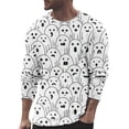 thumbnail image 1 of T-shirt à Col Rond à Manches Longues pour Homme, Automne et Hiver, Grande Taille, Décontracté, Rétro, Imprimé Intégral, Festival d'Halloween, 1 of 4