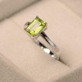 thumbnail image 4 of Bague en Grappe PeridotStone 7 Cararts Fait Main Certifiée Sterling Argent 925 US10, 4 of 4