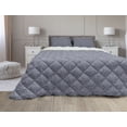 thumbnail image 1 of Geometric Comforter & Sham Bedding Set, Connected Lines with Rectangle Square Pattern Interweaved Stripes, 3 pcs Duvet Set Microfiber Filling Quilt, 5 Sizes, Purple Grey and Coconut, by Ambesonne, 1 of 4