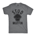 thumbnail image 1 of Stud Muffin Funny T-Shirt Funny Good Looking Tee for Handsome Hunks (Dark Heather Grey) - L, 1 of 2