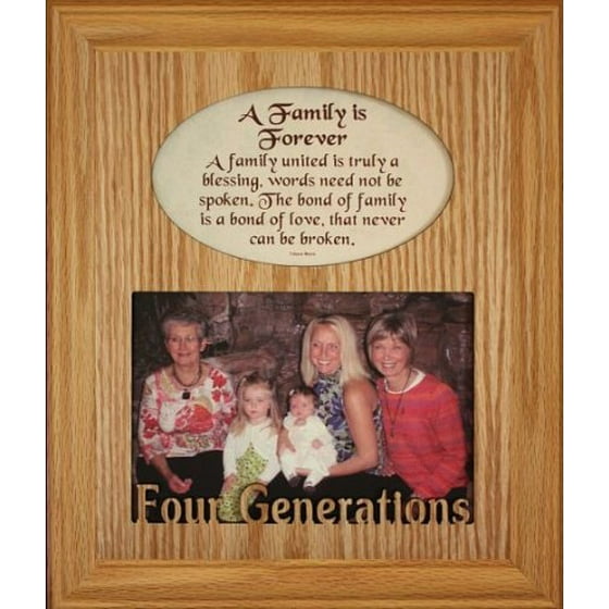 8x10 Family Is Forever Four Generations Photo Poetry Frame Holds A Landscape 5x7 Picture