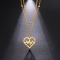 thumbnail image 2 of Cazador Stainless Steel Jewelry Heartbeat Pendant Necklace for Women Love Heart Chkoer Chain Wholesale Mother Days Day Gift 202345-50 cm Gao Jinjia LED, 2 of 2