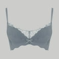 thumbnail image 2 of SMihono Lace Bras for Women Sheer Balconette Underwire Unlined Everyday Bras Bow Lingerie Sexy Solid Cute Gather Bralettes Blue S, 2 of 3