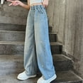 thumbnail image 6 of KEXE Teen Girls Clothes Girls Jeans Size 14-16 Girls Jeans Pants Wide Leg/Skinny Denim Pant High Waist Elastic Band Casual With Pockets Kids, 6 of 8