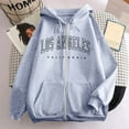thumbnail image 2 of Aihuaihua Zip Up Hoodies for Teen Girls Los Angeles Sweatshirt with Hood Womens Full Zipper Hoodies Pullover Long Sleeve Tops with Pockets Light Gray, 2 of 3