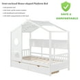 thumbnail image 3 of Bellemave Twin Size House Bed with Storage Shelves and Drawers Twin Storage Platform Bed with Bookcases, Headboard and Footboard Wooden Twin House Bed for Teens, White, 3 of 12