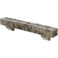 thumbnail image 3 of Ekena Millwork 4"H x 8"D x 48"W Hand Hewn Faux Wood Fireplace Mantel Kit with Ashford Corbels, Burnished Pine, 3 of 10