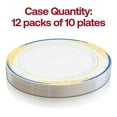 thumbnail image 6 of Smarty 7.5" White Blue Gold Harmony Rim Plastic Salad Plates 120ct, 6 of 8