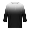 thumbnail image 5 of ShiShine Men's Crew Neck Shirts Gradient Color Crewneck Button Shirt Fit Athletic Tees Fall Winter Casual Tops, 5 of 5