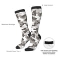 thumbnail image 4 of Knee High Socks for Women Men Athletic - Camouflage Grey White Thigh-High Black Sole Comfort Breathable Long Socks for Casual Travel Running, 4 of 7